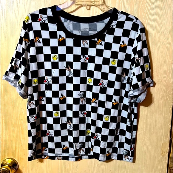 Warner Bros. Tops - Looney tunes checkered crop top